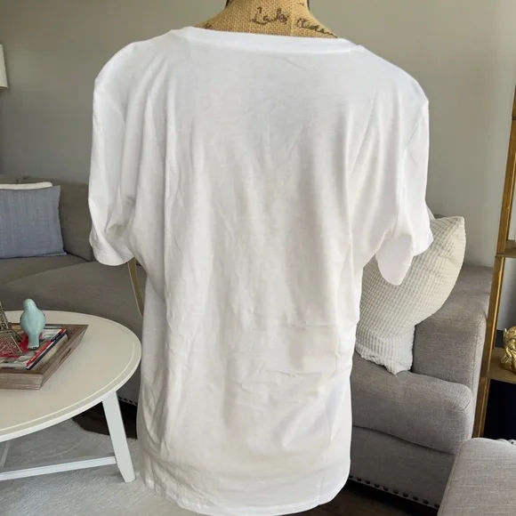 MICHAEL KORS White T-Shirt with Black Logo - Picture 6 of 6